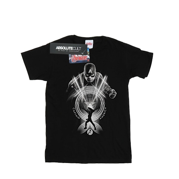 Marvel Dam/Damer Captain America Cirkel Bomull Boyfriend T- Black XXL