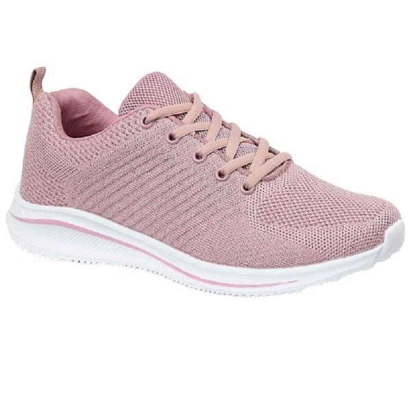 Cipriata Dam/Dam Leona Lättvikt Minnesskum Tränare 4 Rose Pink Sparkle 4 UK