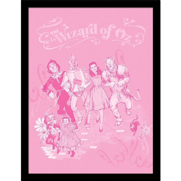 The Wizard Of Oz-karaktärer inramad poster 40cm x 30cm rosa Pink 40cm x 30cm