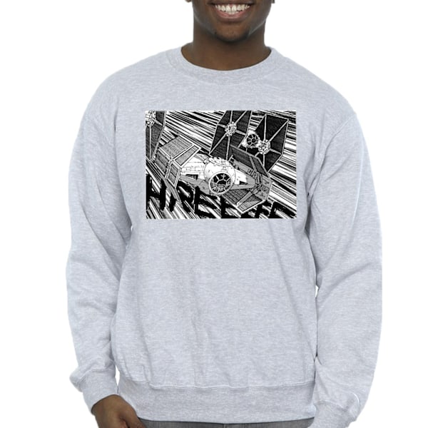 Star Wars Anime Plane Sweatshirt för män S Sports Grey Sports Grey S