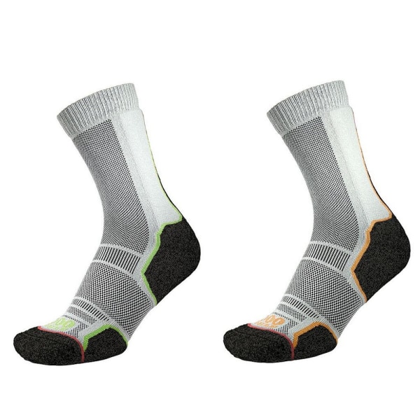 1000 Mile Mens Trek Recycled Socks (2-pack) M Svart/Orange/Grön Black/Orange/Green M