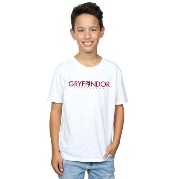 Harry Potter Boys Gryffindor Text T-Shirt 7-8 år Vit White 7-8 Years