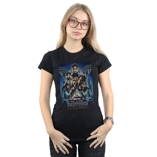 Marvel Studios Dam/Dam Black Panther Poster Bomull T-Shirt Black XXL