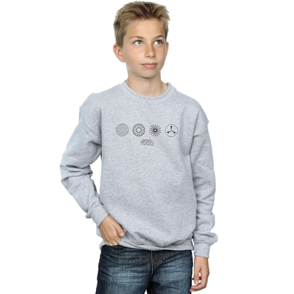 Fantastiska vidunder Boys Circular Icons Sweatshirt 7-8 år Sport Sports Grey 7-8 Years