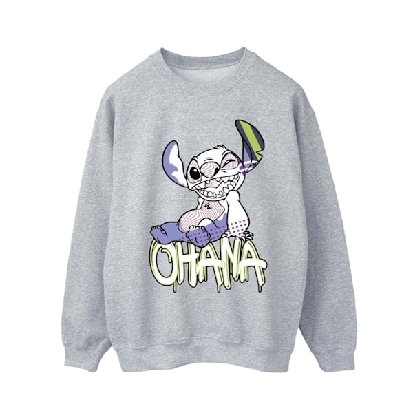 Disney Mens Lilo And Stitch Ohana Graffiti Sweatshirt XL Sports Sports Grey XL