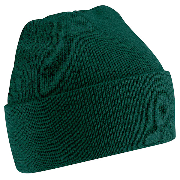Beechfield Mjuk Feel Stickad Vintermössa En Storlek Flaskgön Bottle Green One Size