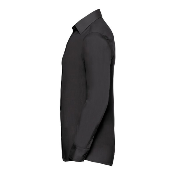 Russell Collection Poplin skräddarsydd långärmad skjorta för män XL B Black XL