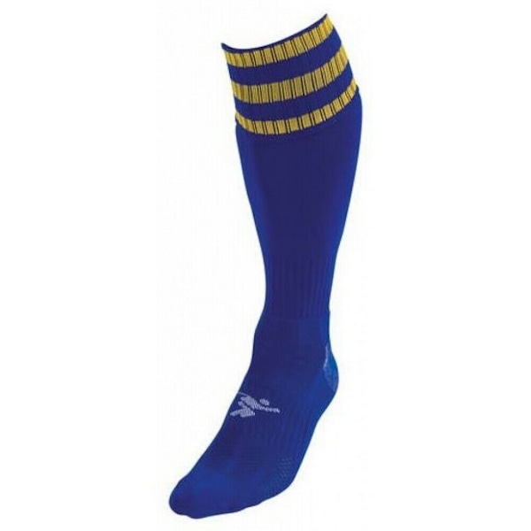 Precision Barn/Barn 3 Ränder Pro Fotbollsstrumpor 12 UK Barn Royal Blue/Gold 12 UK Child-2 UK