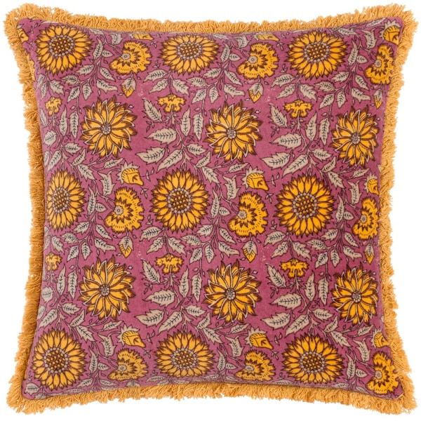 Paoletti Clarendon Velvet Floral Kuddfodral 50cm x 50cm Plommon Plum 50cm x 50cm