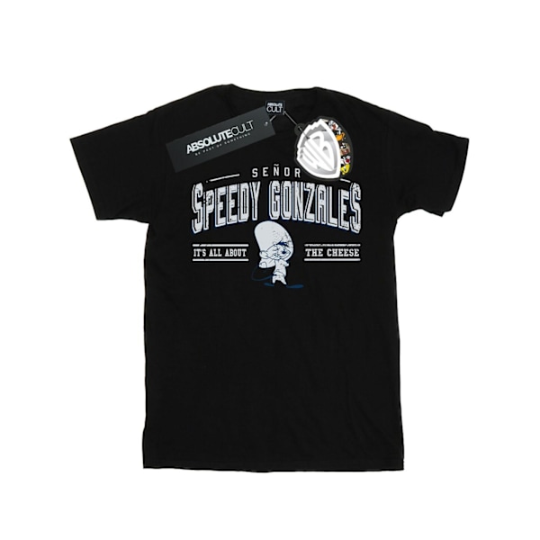 Looney Tunes Dam/Damer Speedy Gonzales Allt Om Ost Bomullspojkvän T-shirt Black 3XL
