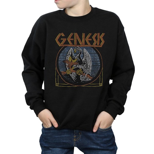 Genesis Boys Distressed Eagle Sweatshirt 9-11 år Svart Black 9-11 Years