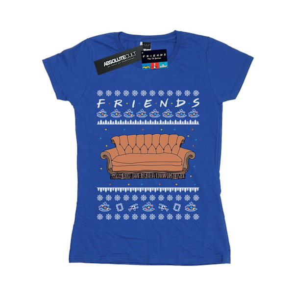 Friends Dam/Dam Fair Isle Couch Bomull T-shirt L Royal Bl Royal Blue L