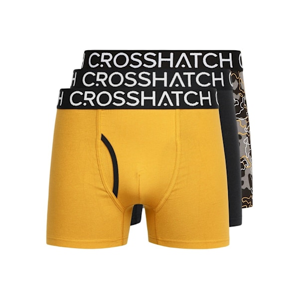 Crosshatch Lynol Boxershorts för män (3-pack) L Gul Yellow L