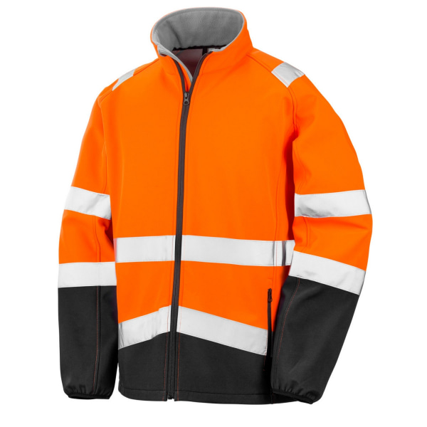 Resultat Safeguard Herr Printable Safety Softshell Jacket L Fluor Fluorescent Orange/Black L