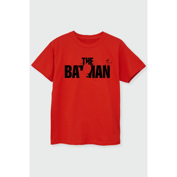 DC Comics Boys Batman-logotypen med siluett-tröja 7-8 år Red 7-8 Years
