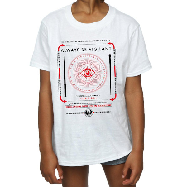 Fantastiska vidunder Girls Always Be Vigilant Bomull T-shirt 12-13 White 12-13 Years