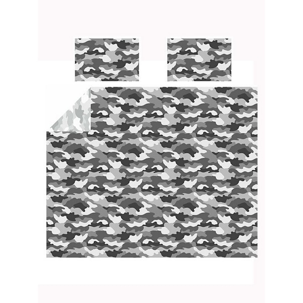 Bedding & Beyond Camouflage Påslakan Set Dubbel Grå Grey Double