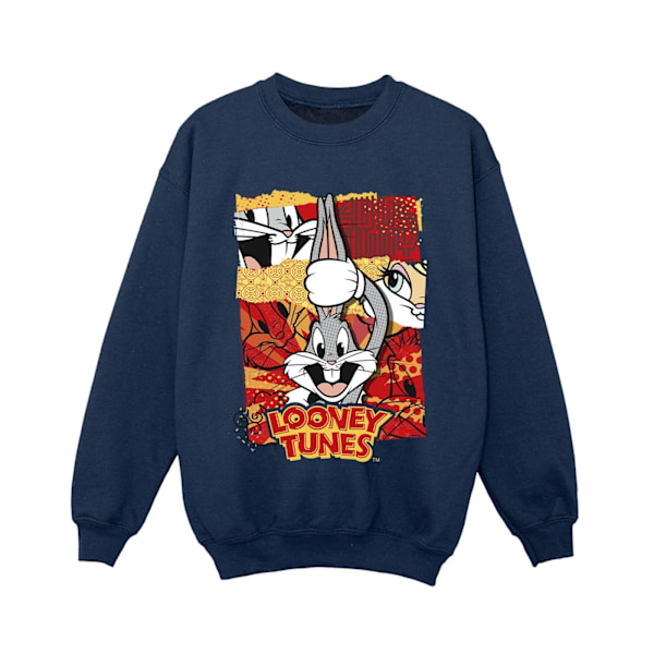 Looney Tunes Boys Bugs Rabbit Comic Nyår Sweatshirt 5-6 År Navy Blue 5-6 Years