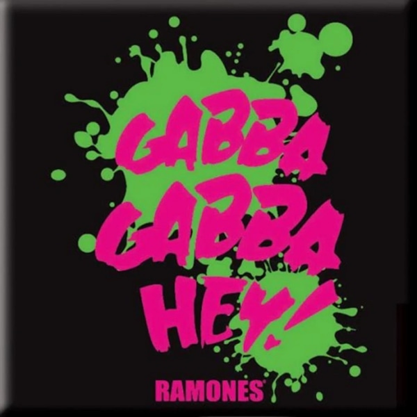 Ramones Gabba, Gabba, hej! Kylskåpsmagnet One Size Svart/Rosa/Gr Black/Pink/Green One Size