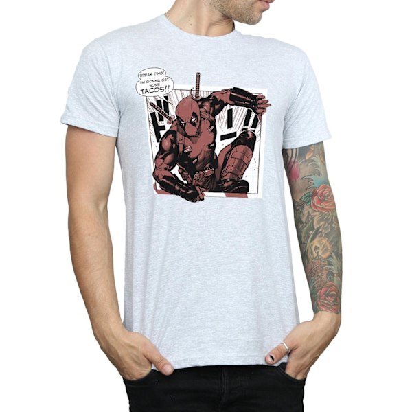 Marvel Deadpool Breaktime Tacos T-shirt XL Sports Grey Sports Grey XL