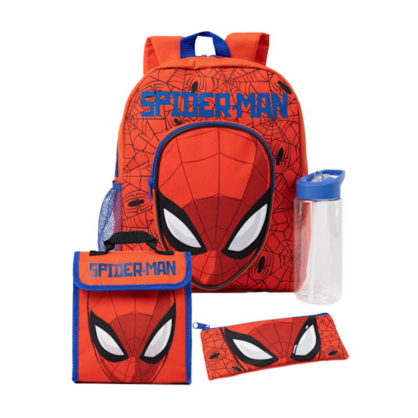 Spider-Man Barnryggsäck Set för Barn (4-pack) One Size Röd Red One Size