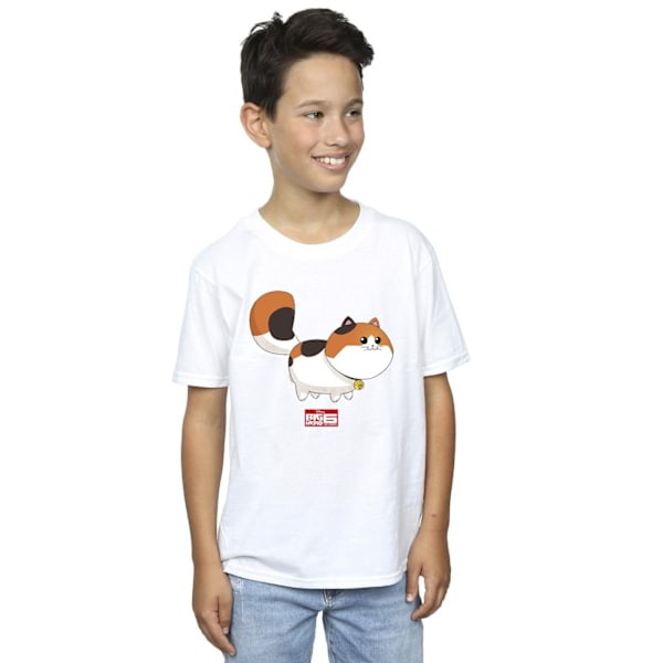 Disney Boys Big Hero 6 Baymax Kitten Pose T-shirt 7-8 år Vit White 7-8 Years