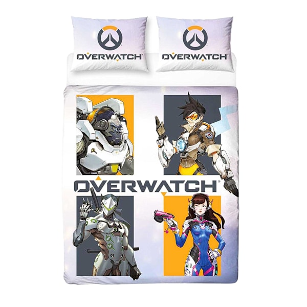 Overwatch Ät Sov Karaktär Vändbart Påslakanset Enkelt Multi Multicoloured Single