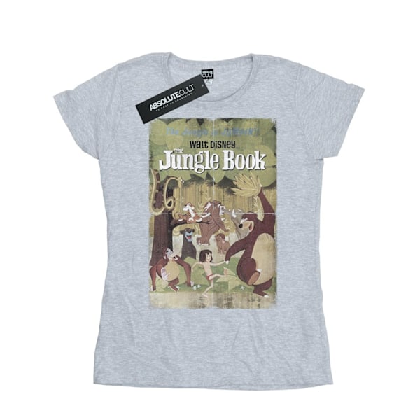 Disney Dam/Kvinnor Djungelboken Retro Poster Bomull T-Shir Heather Grey L