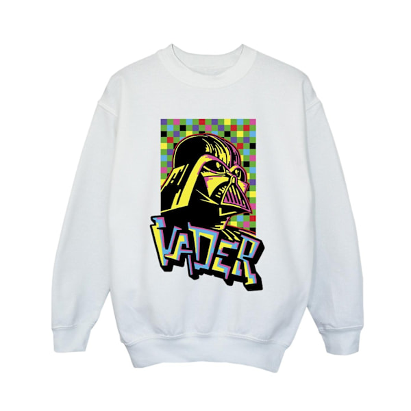 Star Wars Boys Vader Graffiti Pop Art Sweatshirt 3-4 år Vit White 3-4 Years