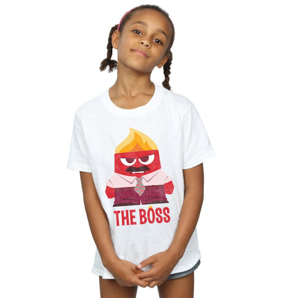 Disney Girls Inside Out Anger The Boss Bomull T-shirt 12-13 År White 12-13 Years