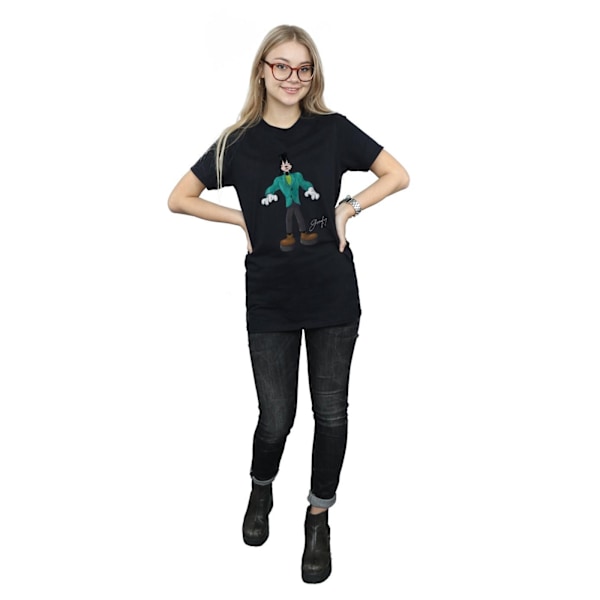 Disney Dam/Damer Frankenstein Goofy Bomull Boyfriend T-Shir Black S