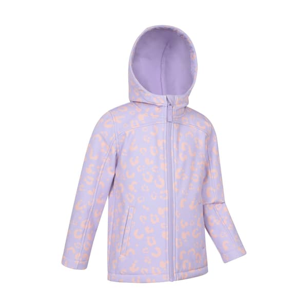 Mountain Warehouse Exodus Tryckt Vattenavvisande Softshelljacka för Barn Light Purple 5-6 Years