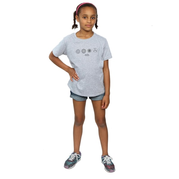 Fantastiska vidunder Girls Circular Icons Bomull T-shirt 12-13 år Sports Grey 12-13 Years