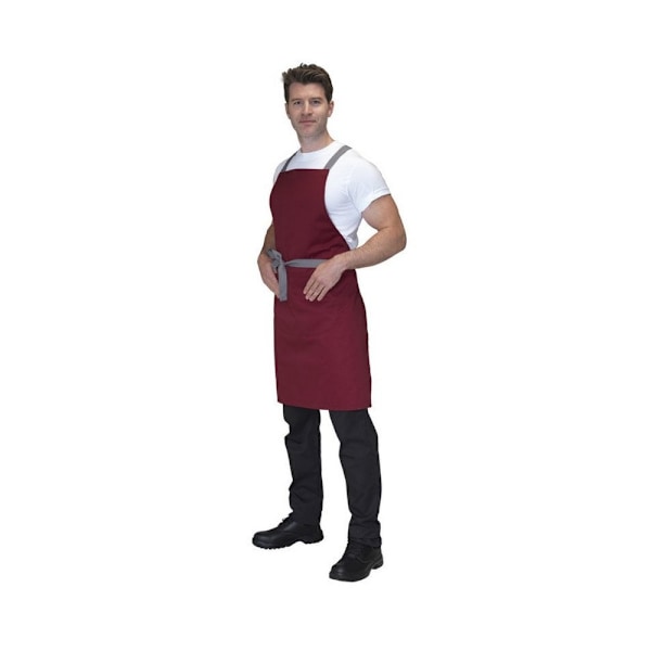 Dennys korsryggförkläde, en storlek, Claret Claret One Size
