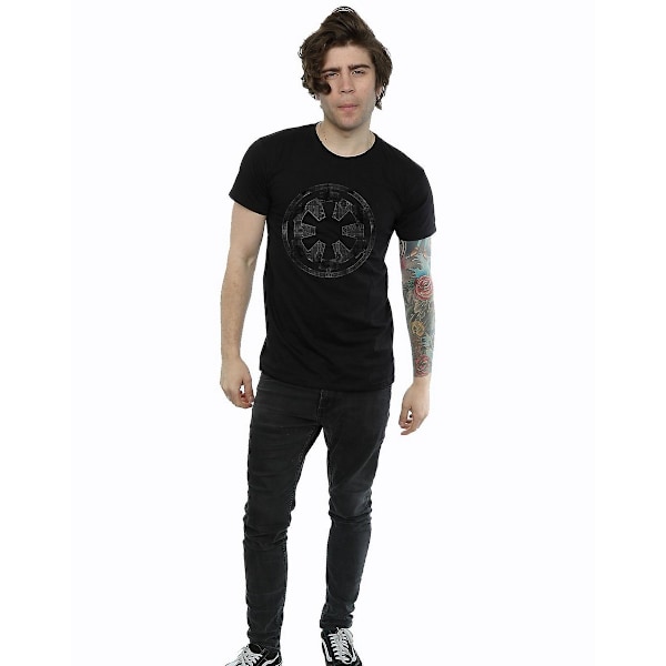 Star Wars: Rogue One T-shirt i bomull med motiv av Galactic Empire Plans för män Black 3XL