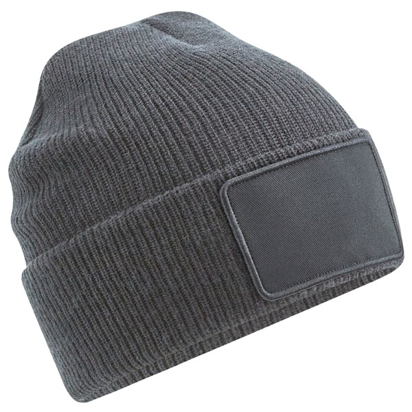 Beechfield Thinsulate Avtagbar Patch Beanie One Size Graphite Graphite Grey One Size