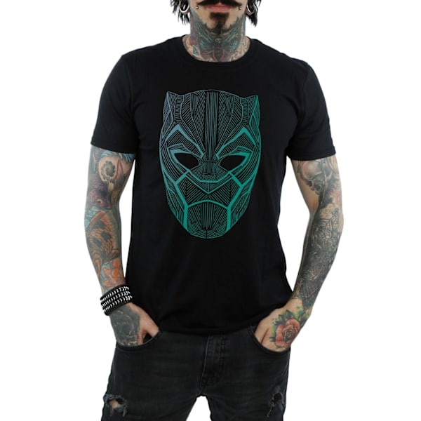 Marvel Herr Svart Panter Tribal Mask T-shirt M Svart Black M