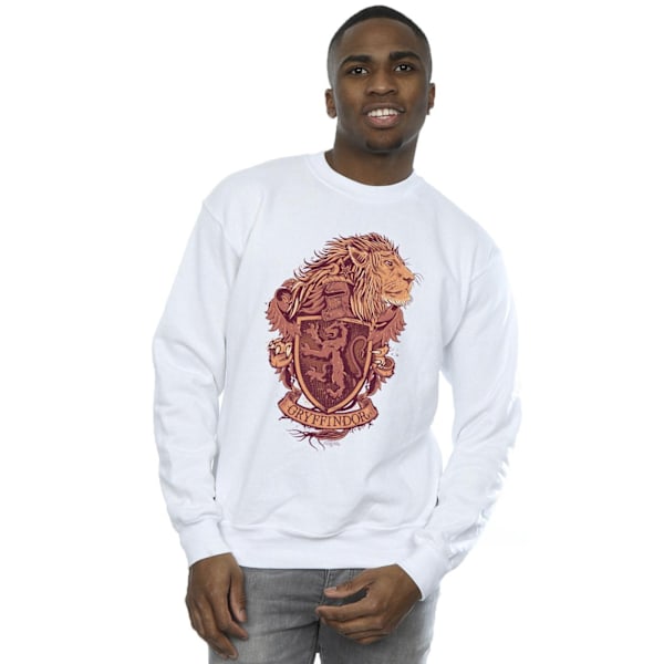 Harry Potter Herr Gryffindor Sketch Crest Sweatshirt L Vit White L