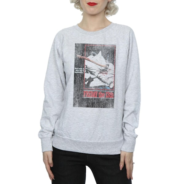 Fredag den 13:e Dam/Dam Distressed Axe Poster Sweatshirt L He Heather Grey L