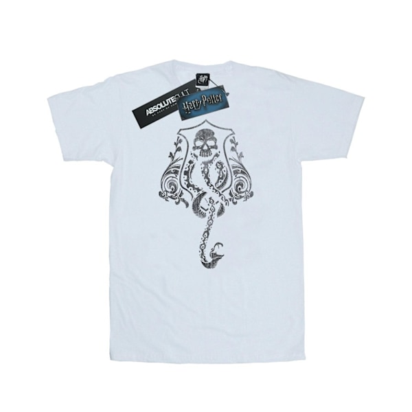 Harry Potter Dam/Kvinnor Mörka Märket Crest Bomull Boyfriend T-Shirt XXL Vit White XXL