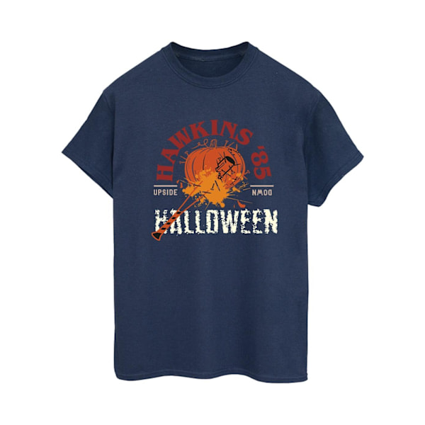 Netflix Dam/Damer Stranger Things Hawkins Halloween Bomull Navy Blue L