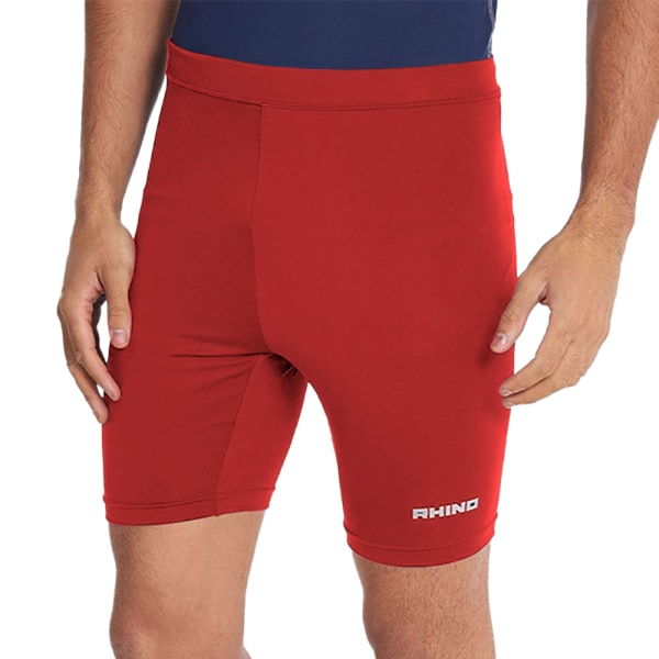 Rhino Mens Sports Base Layer Shorts S/M Röd Red S/M