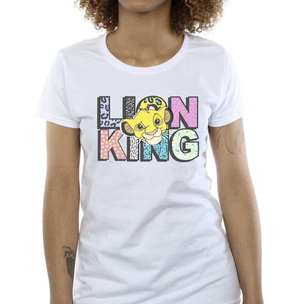 Disney Dam/Dam The Lion King Mönsterlogotyp Bomull T-shirt White L