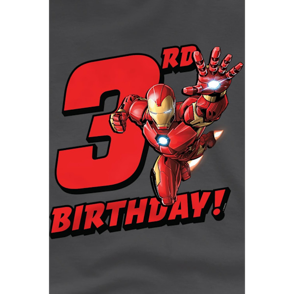 Iron Man Barn/Barn 3-årsdag T-shirt 3-4 År Kolgrå Charcoal 3-4 Years