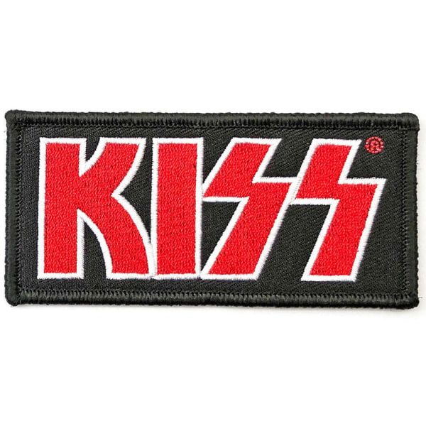 Kiss Logo Stryk på Patch One Size Svart/Röd/Vit Black/Red/White One Size