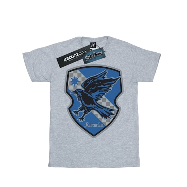 Harry Potter T-shirt med Ravenclaw-vapen, platt bomull, flickor, 5-6 år Sports Grey 5-6 Years