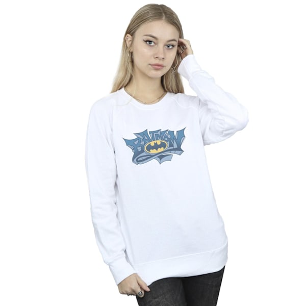 DC Comics Dam/Kvinnor Batman Graffiti Logo Sweatshirt M Vit White M