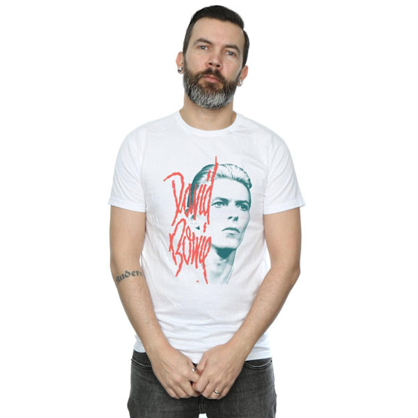 David Bowie Mono Stare T-shirt för män, 4XL, vit White 4XL