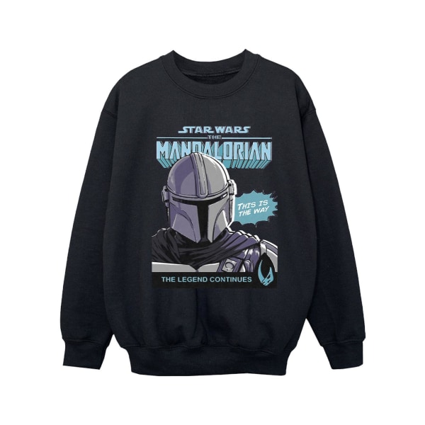 Star Wars The Mandalorian Girls Mando Comic Cover Sweatshirt 9- Black 9-11 Years