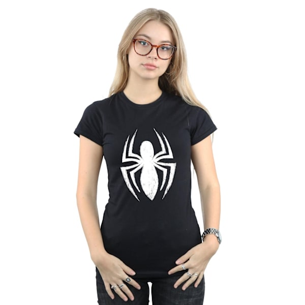 Marvel Womens/Ladies Spider-Man Ultimate Spider Logo Bomull T-S Black M